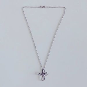 Judith Jack Infiniti Cross Marcasite & Sterling Silver Necklace
